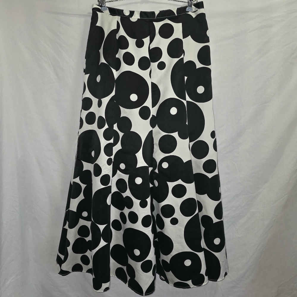 Venus 6 Black & White Polka Dot Maxi Skirt Kaleidoscope Formal Christmas Party
